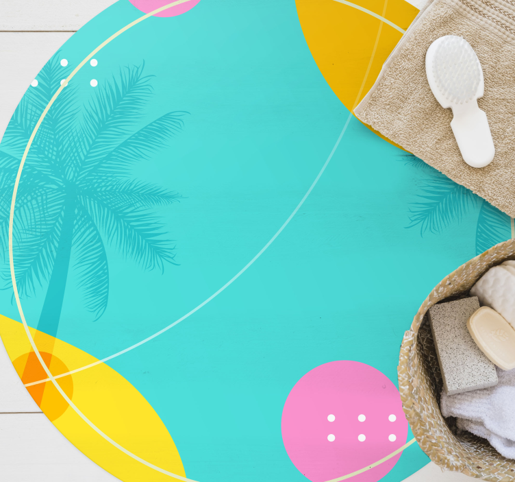 Tropisch palmdecor vinyl tapijt bloemen en planten - TenStickers