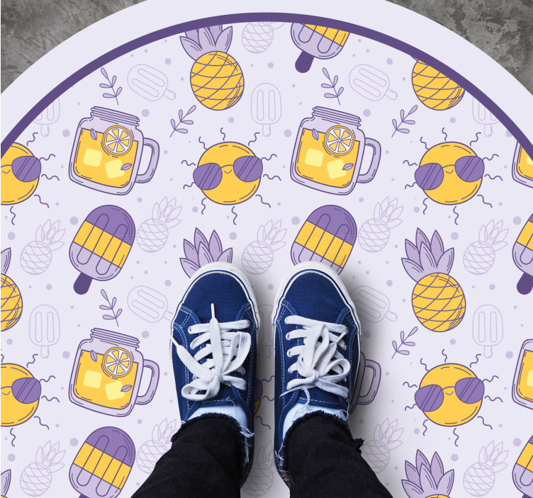 Tropisch zomerplezier vinyl tapijt voor meer kinderen - TenStickers