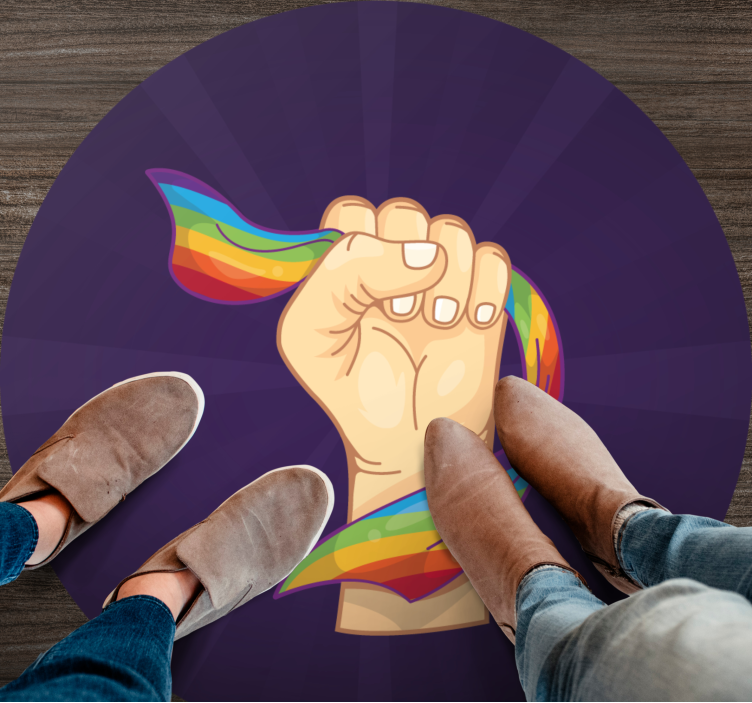 Trotse regenboogvuist vinyl tapijt tiener - TenStickers