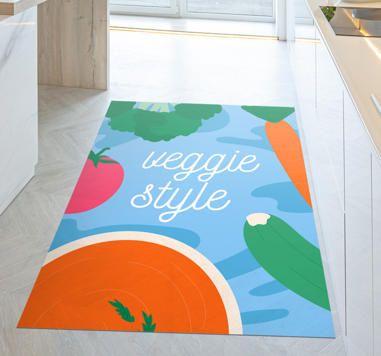 Vegetarische stijl decoratie vinyl tapijt zinnen en teksten - TenStickers