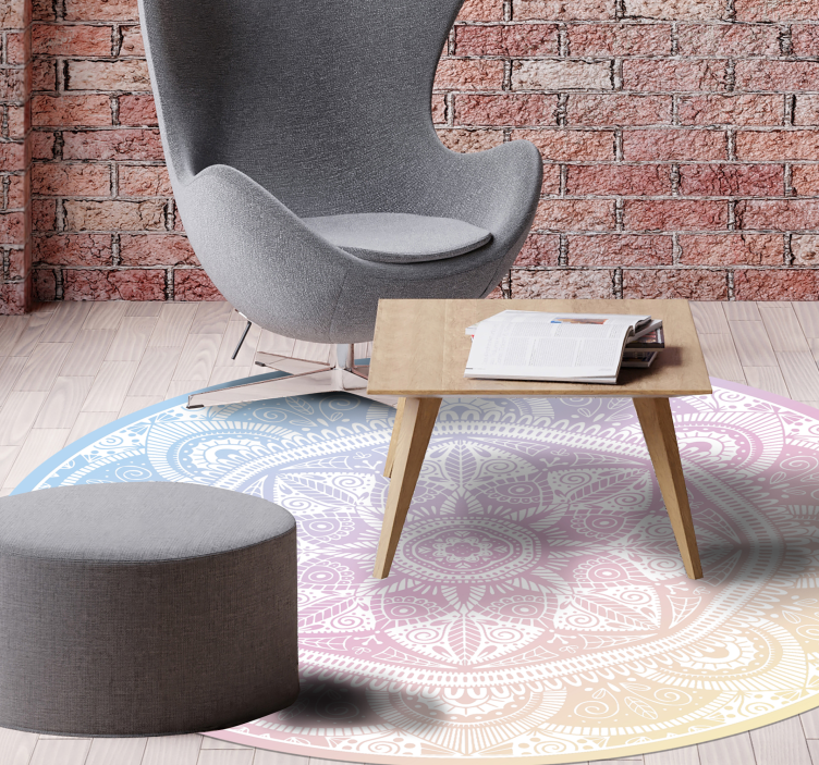 Verloopmandala vinyl tapijt mandala - TenStickers