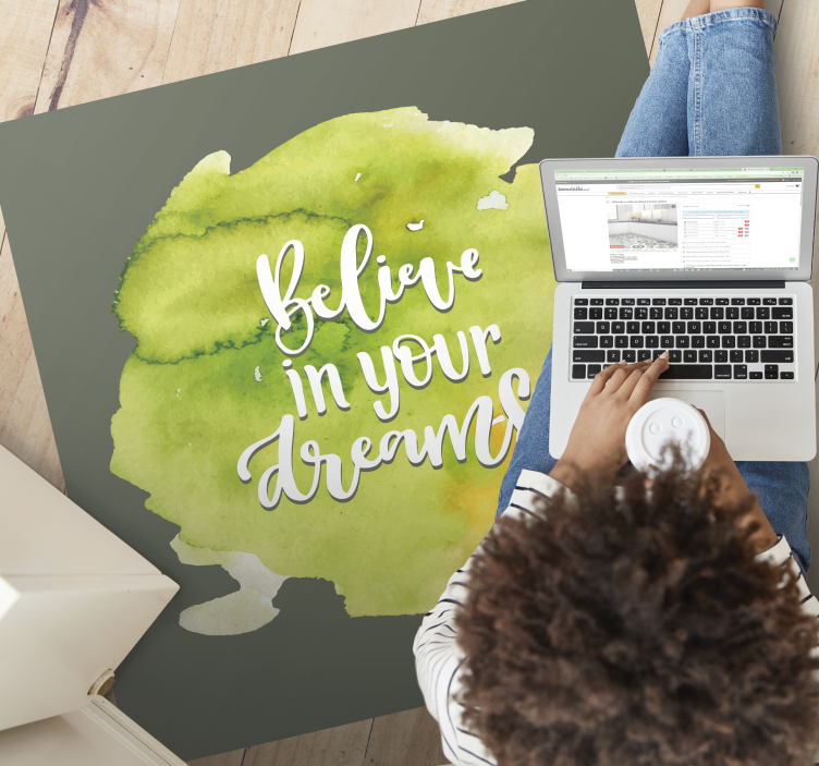 Vertrouwen in aspiraties vinyl tapijt zinnen en teksten - TenStickers