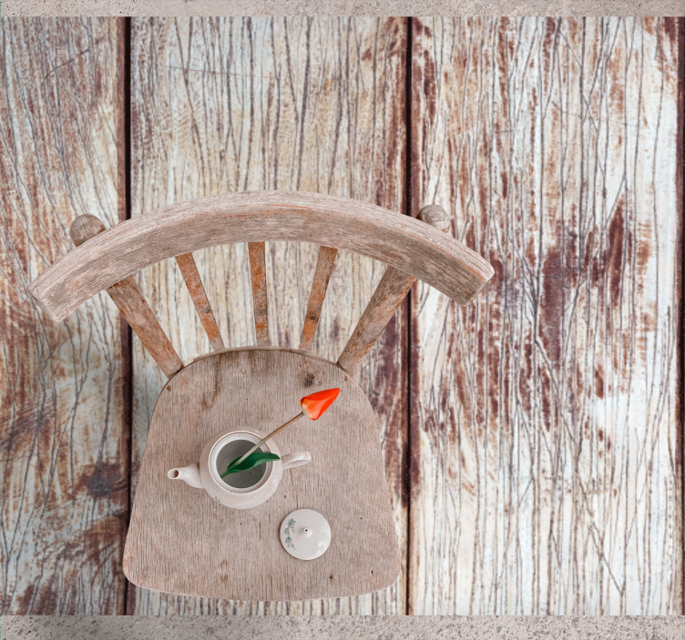 Verweerde bruine textuur vinyl tapijt met houtstructuur - TenStickers