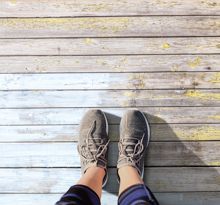 Verweerde plankoppervlak vinyl tapijt met houtstructuur - TenStickers