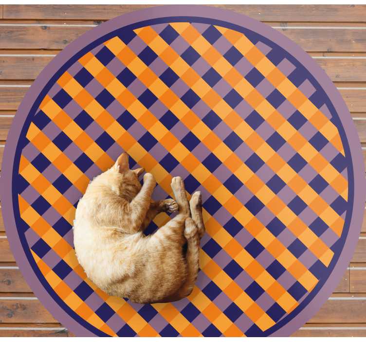 Vetgedrukt ruitjespatroon vinyl tapijt met strepen - TenStickers