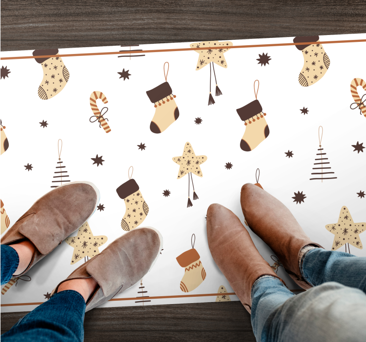 Witte feestdagen vinyl tapijt kerstmis - TenStickers