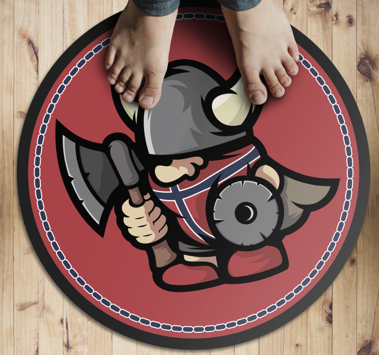Viking krijger embleem vinyl tapijt voor meer kinderen - TenStickers