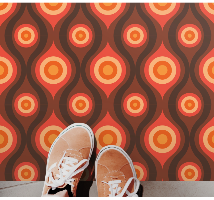 Vintage cirkelmotief vinyl tapijt mozaïek - TenStickers