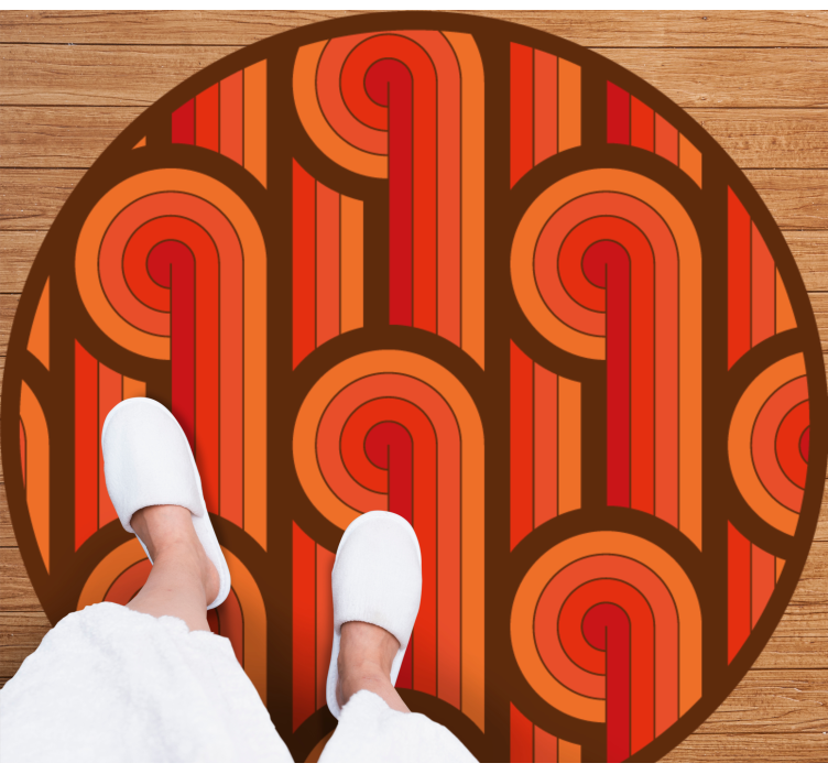 Retro ronde afbeelding vinyl vloerkleed rond - TenStickers