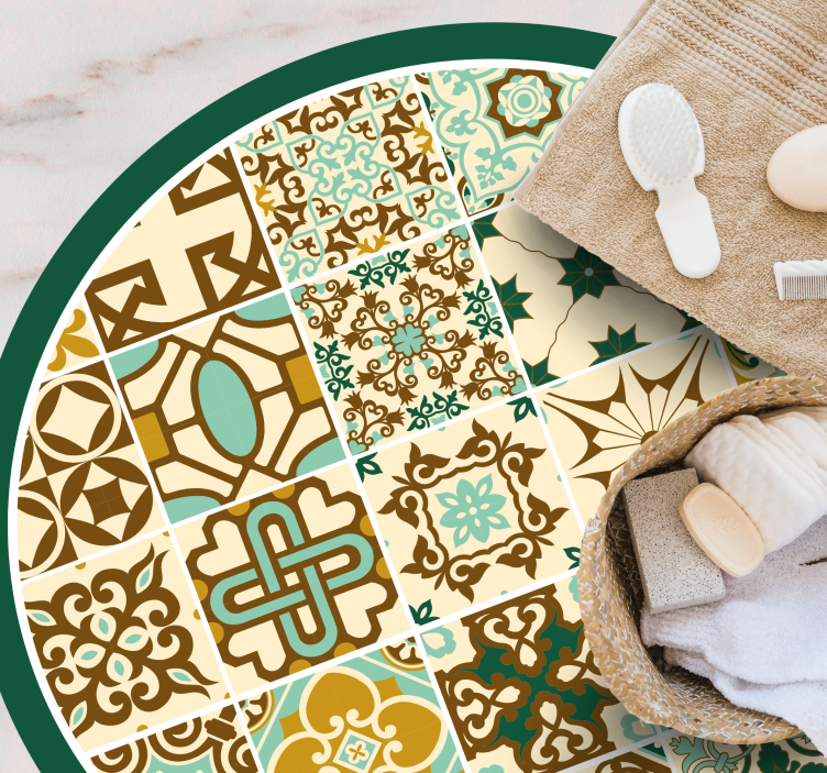 Vintage patronen vinyl tapijt tegels - TenStickers