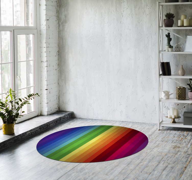 Vinyl regenboog tapijt ronde strepen - TenStickers