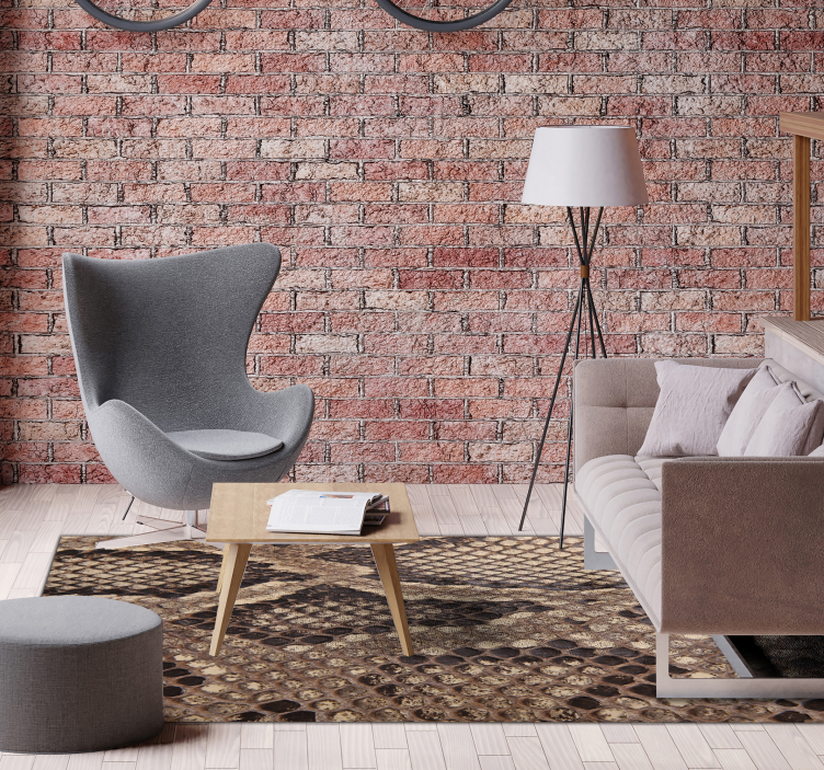 Slangenprint Vinyl tapijt woonkamer - TenStickers