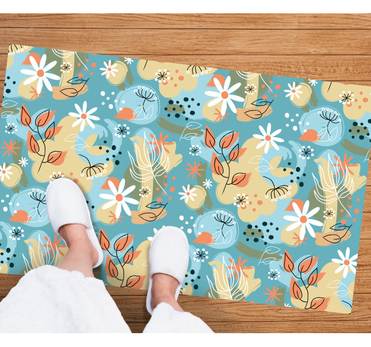 Vinyl tapijt bloemen en planten abstracte patronen - TenStickers