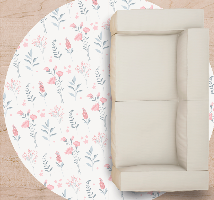 Vinyl tapijt bloemen en planten met bloemenpatroon - TenStickers