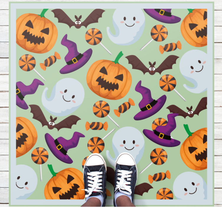 Vinyl tapijt halloween gelukkige halloween sfeer - TenStickers