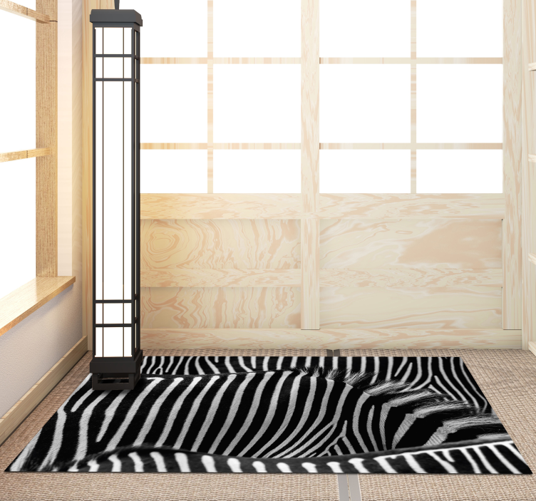 Zebra skin vinyl tapijt met dierenprint - TenStickers