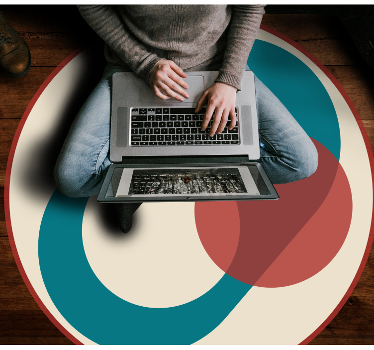 Vinyl tapijt modern circles in harmony - TenStickers