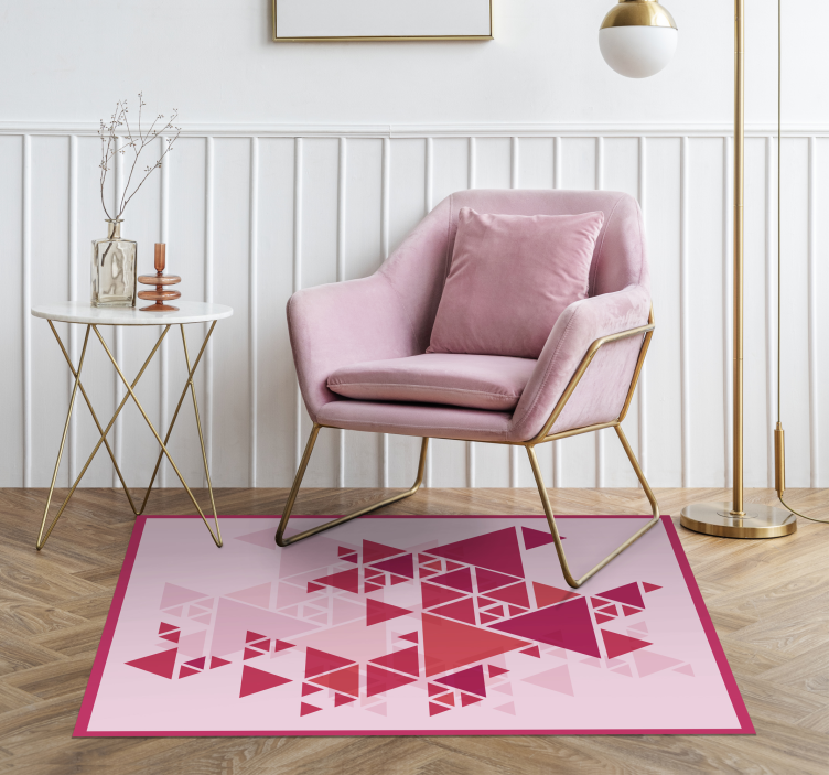 Vinyl tapijt moderne driehoeken roze - TenStickers