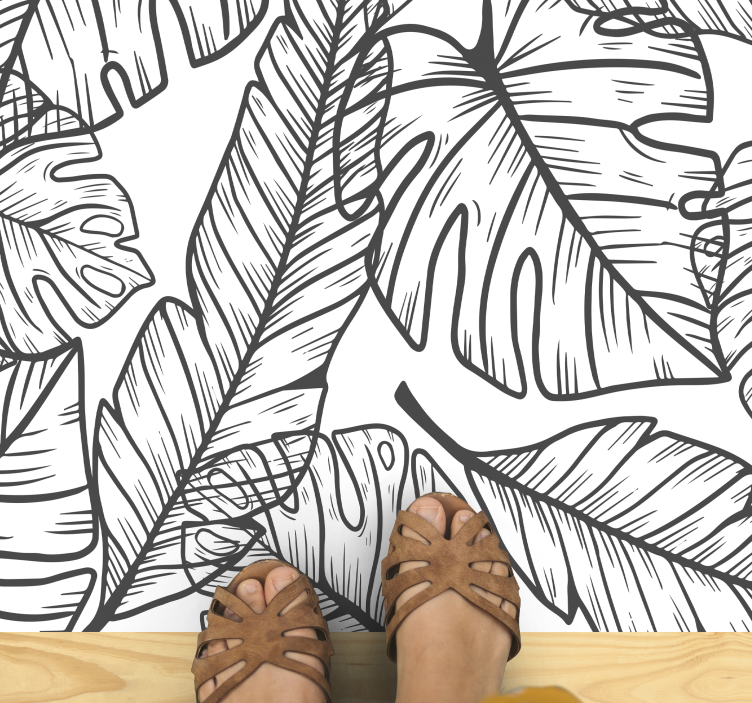 Vinyl tapijt ontvangst hal natuurlijke bladeren - TenStickers