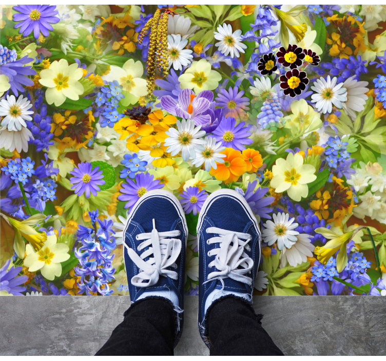 Vinyl tapijt Bloemen en planten Ander soort bloemenveld - TenStickers