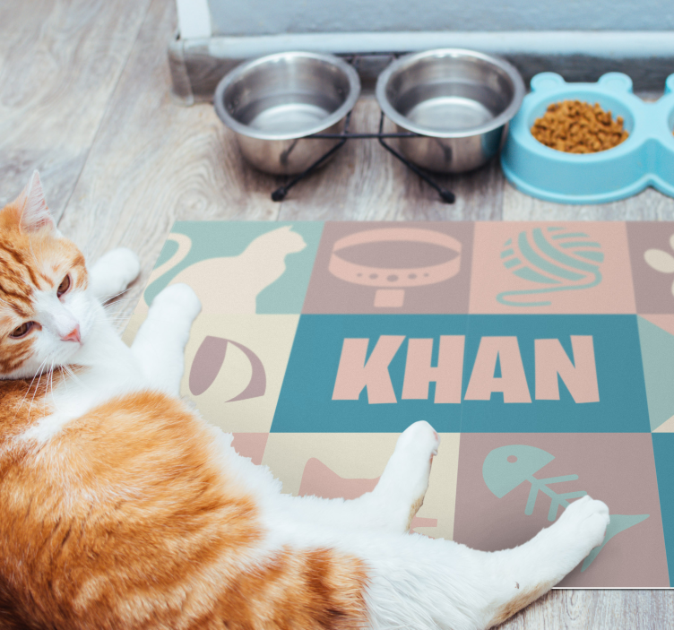 Vinyl tapijt kat gepersonaliseerd - TenStickers