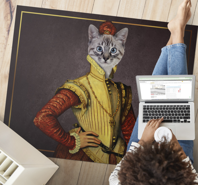 Vinyl vloerkleed aristocratische kat - TenStickers