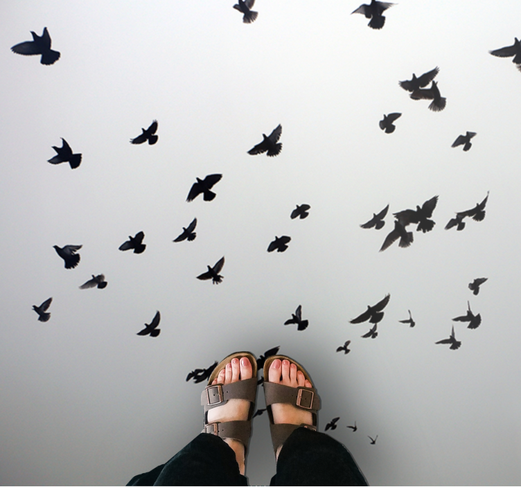 Vliegende vogels patroon vinyl tapijt voor meer kinderen - TenStickers