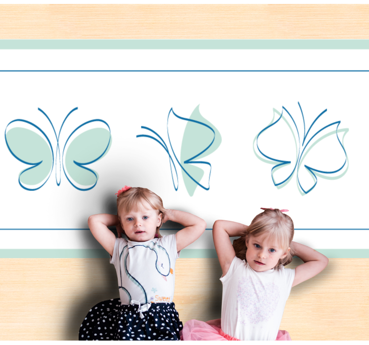 Vlinder trio motief dieren vinyl tapijt - TenStickers