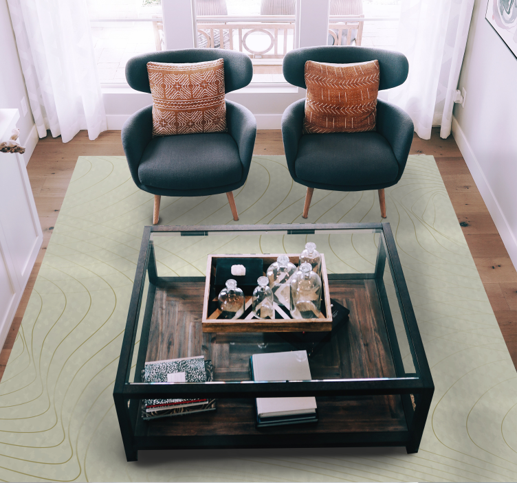 Vloeiende lijnkunst vinyl tapijt minimalistisch - TenStickers