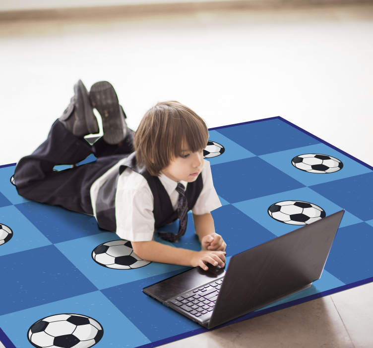 Voetbal patroon vinyl tapijt spel - TenStickers
