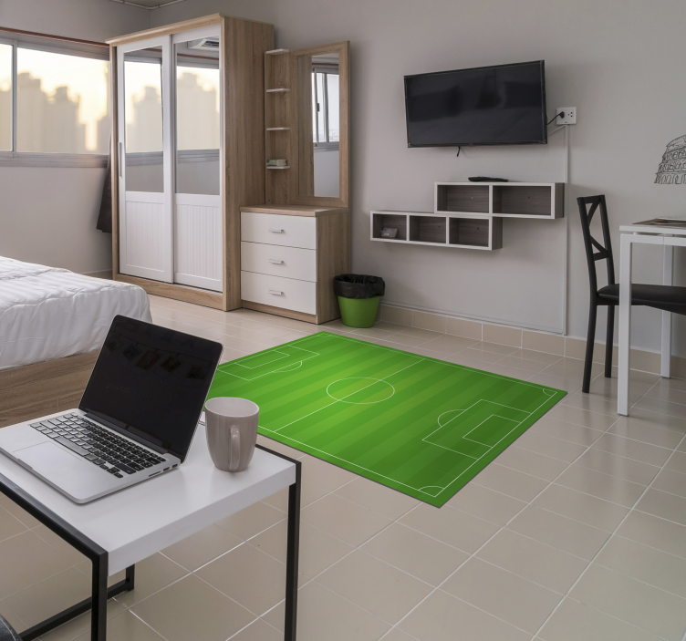 Voetbalveldconcept vinyl tapijt spel - TenStickers