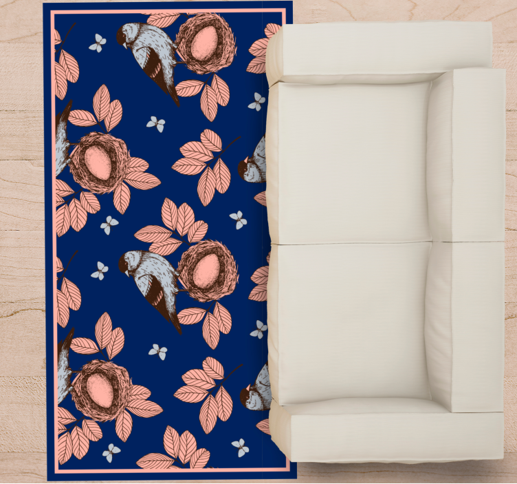 Vogelnest botanisch motief dieren vinyl tapijt - TenStickers