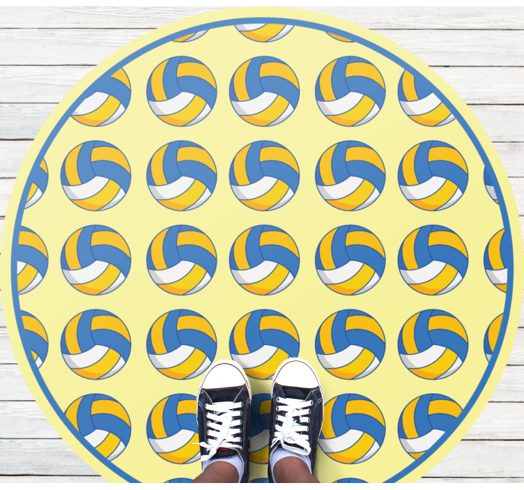 Volleybalmotief vinyl tapijt spel - TenStickers