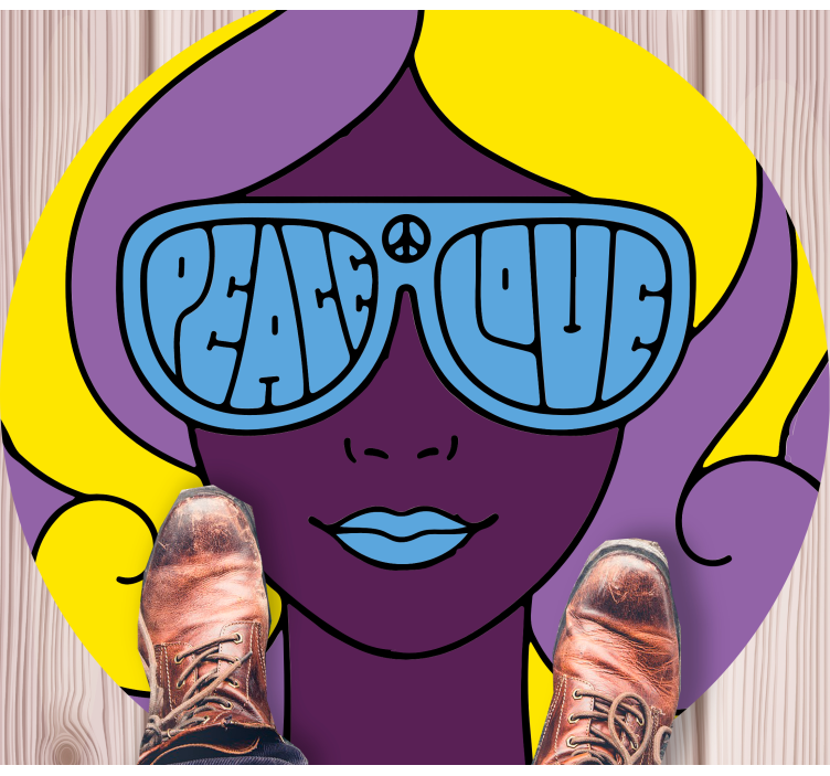 Vrede liefde icoon vinyl tapijt tiener - TenStickers