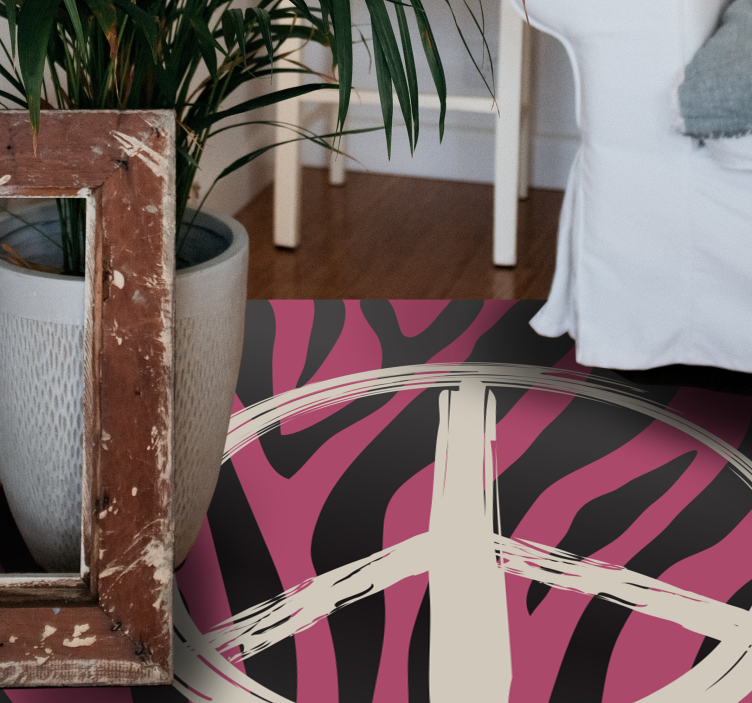 Vredestekenpatroon vinyl tapijt dierenprint - TenStickers