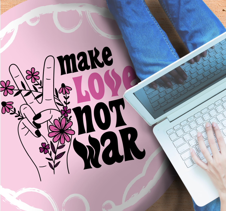 Vreedzame liefdesboodschap vinyl tapijt zinnen en teksten - TenStickers