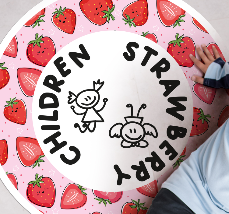 Aardbei en kinderen vinyl vloerkleed keuken - TenStickers