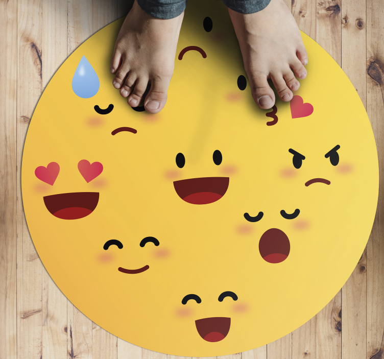 Emoji collage vinyl tapijt tiener - TenStickers