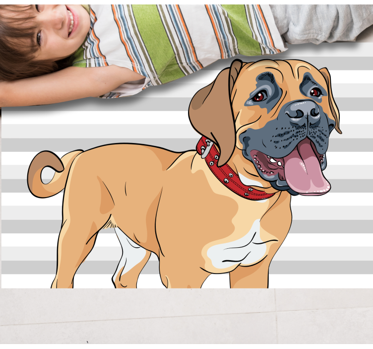 Hijgende mastiff illustratie dieren vinyl tapijt - TenStickers