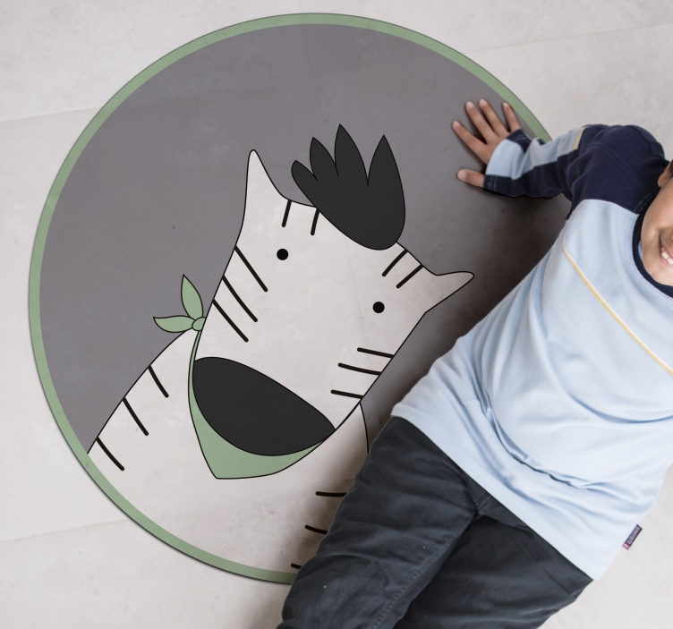 Vrolijke zebra vinyl tapijt kind - TenStickers