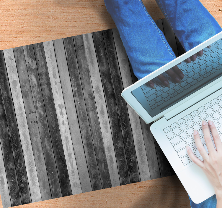 Warme grijze look vinyl tapijt met houtstructuur - TenStickers