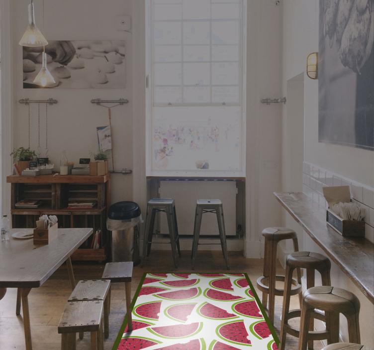 Watermeloenplakpatroon vinyl tapijt bloemen en planten - TenStickers