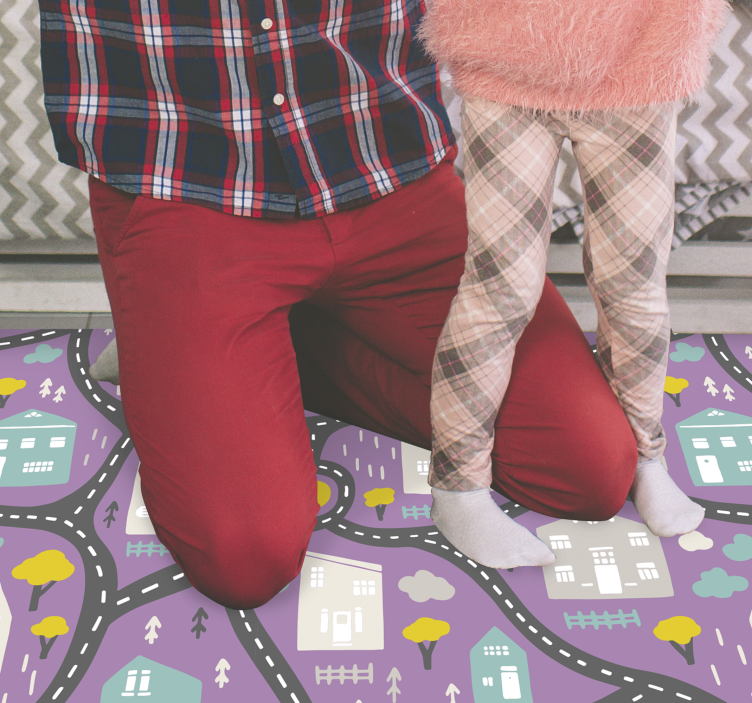 Wegenkaart spelen vinyl tapijt snelweg - TenStickers