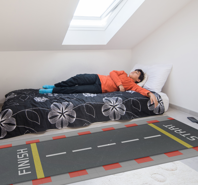 Klassieke racebaan vinyl tapijt snelweg - TenStickers