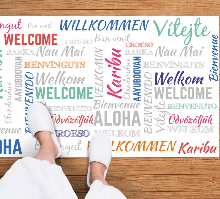 Welkom aloha karibu vinyl tapijt zinnen en teksten - TenStickers