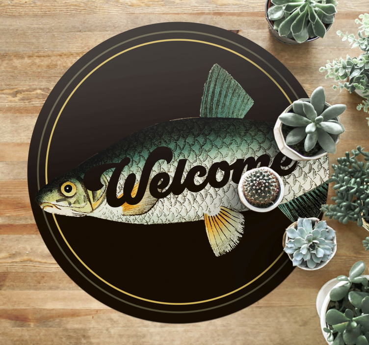 Welkom vis entree dieren vinyl tapijt - TenStickers