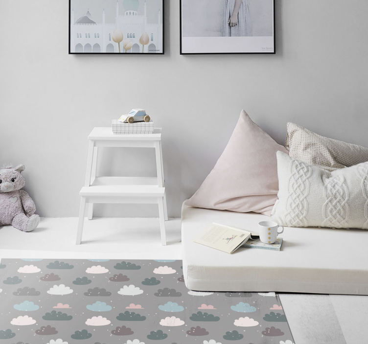 Wolken patroon vinyl tapijt baby - TenStickers