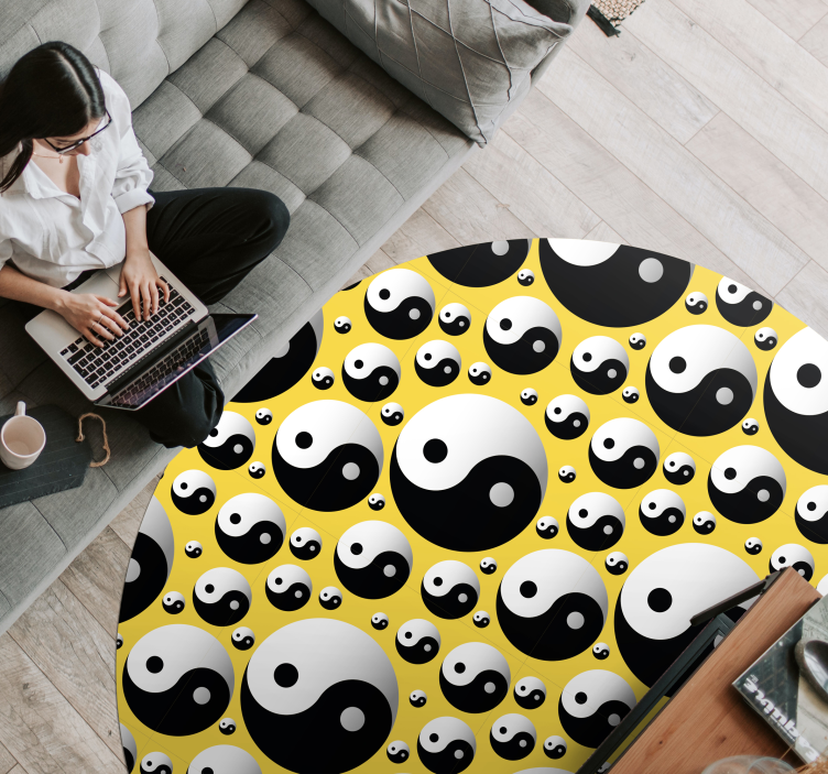 Yin yang harmonie vinyl tapijt spel - TenStickers