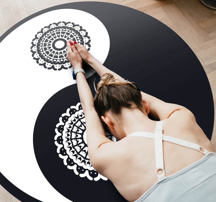Yin yang mandala vinyl tapijt  - TenStickers