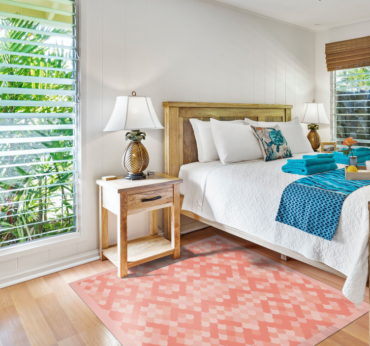 Zachtroze visschubben vinyl tapijt dierenprint - TenStickers